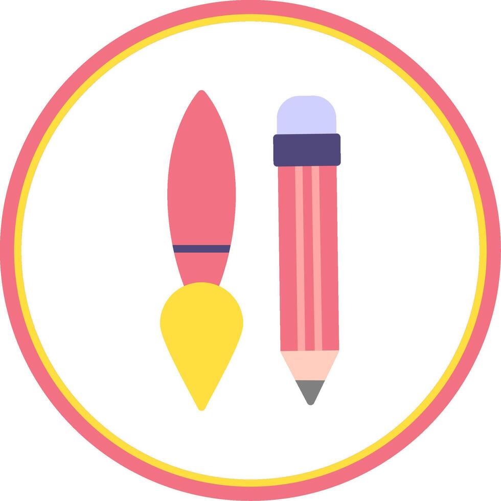 Writing Tool Flat Circle Icon vector