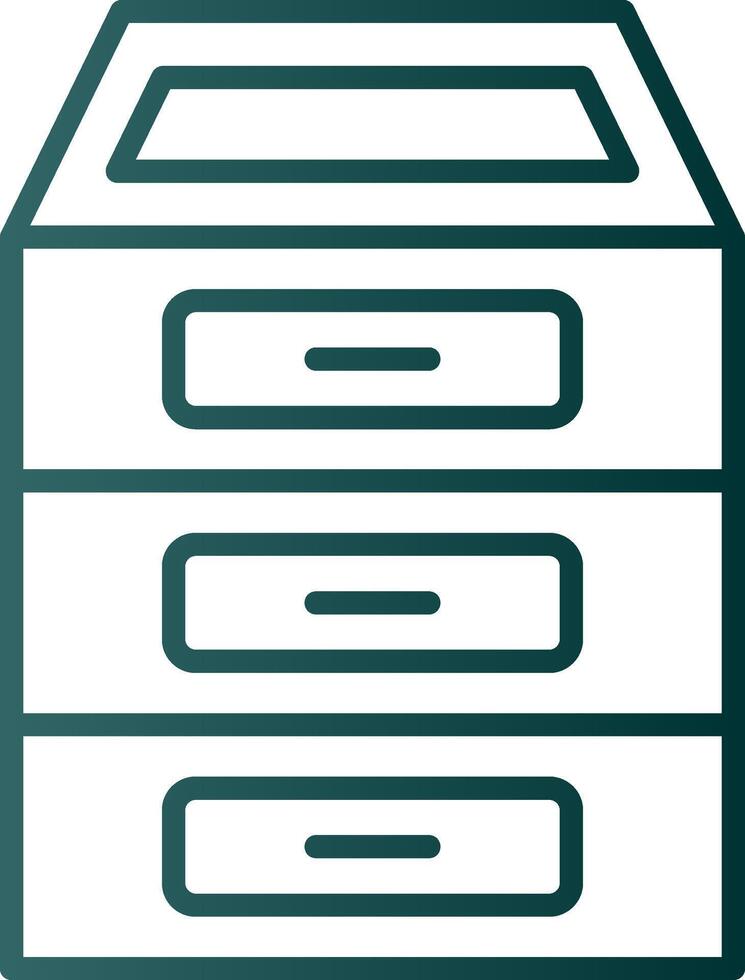 Filing Cabinet Line Gradient Icon vector