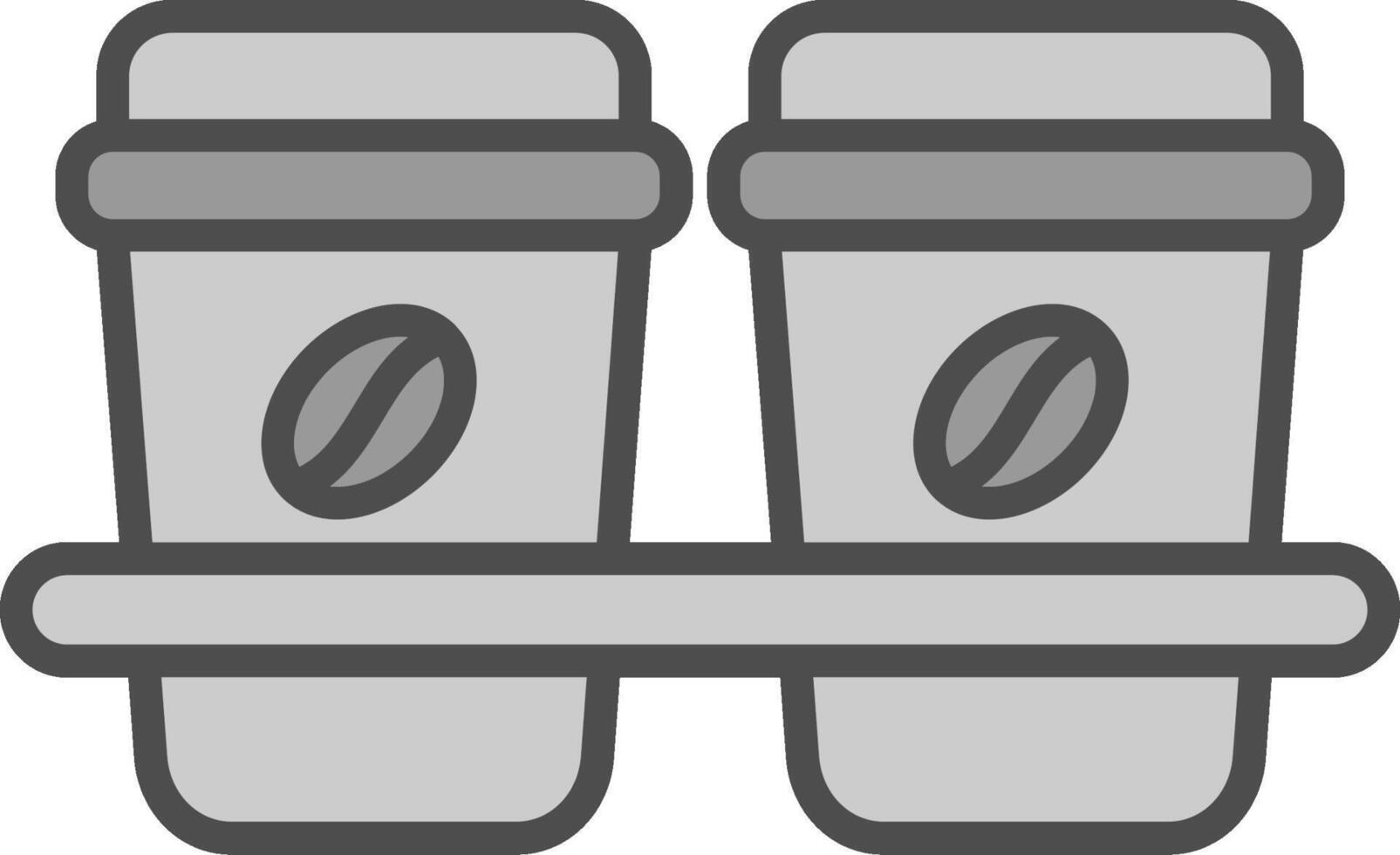 Coffee Cups Line Filled Greyscale Icon Design vector