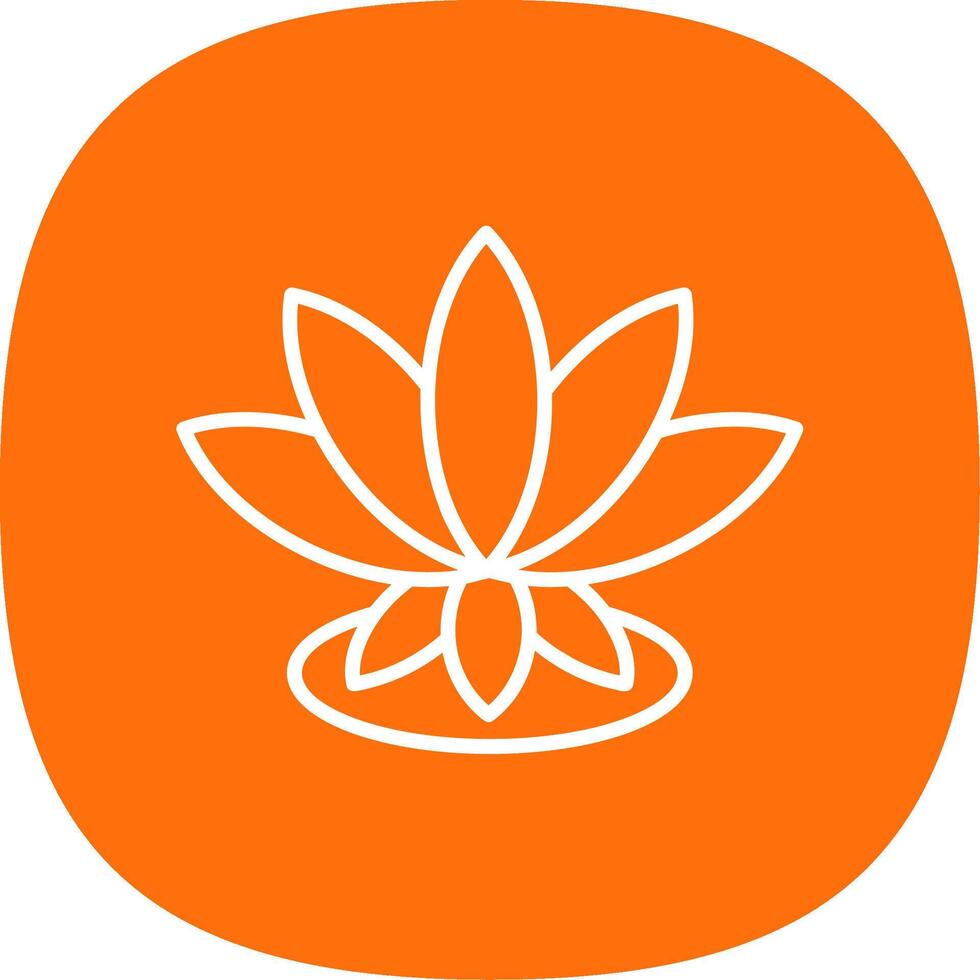Lotus Line Curve Icon Design vector