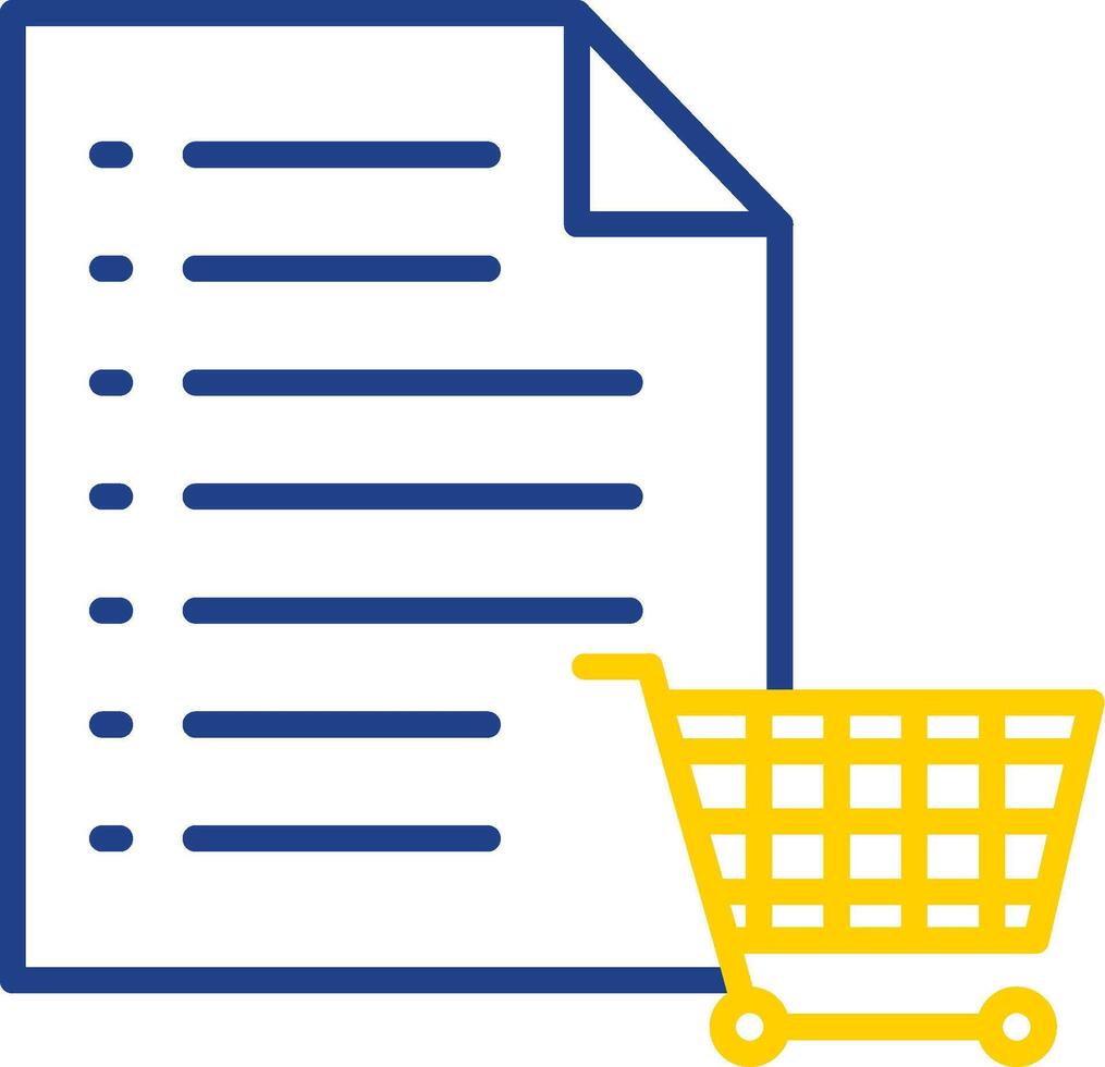Shopping List Line Two Colour Icon Design vector