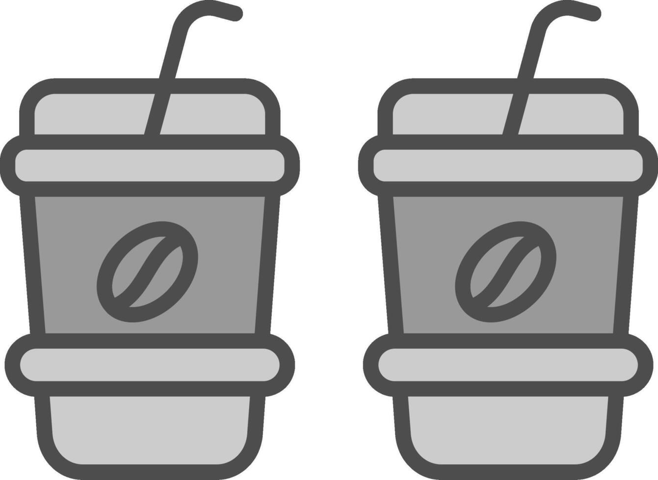 café tazas línea lleno escala de grises icono diseño vector