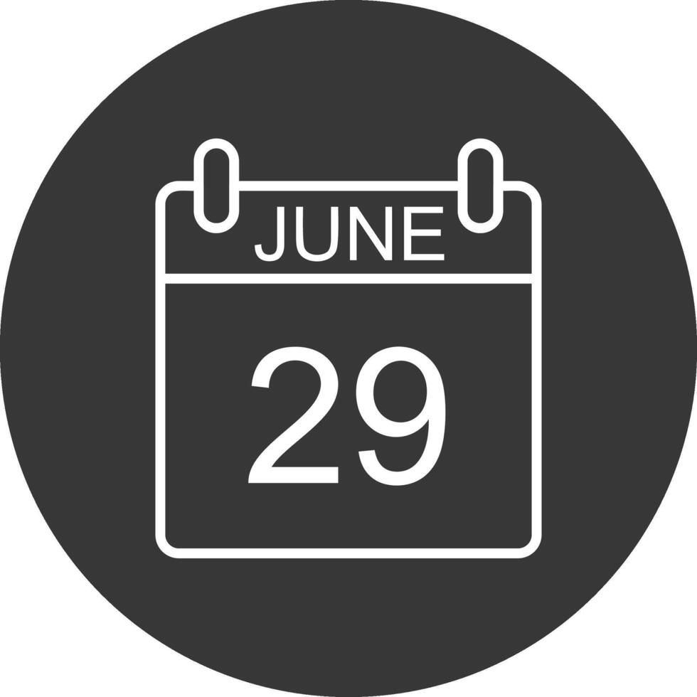 June Line Inverted Icon Design vector