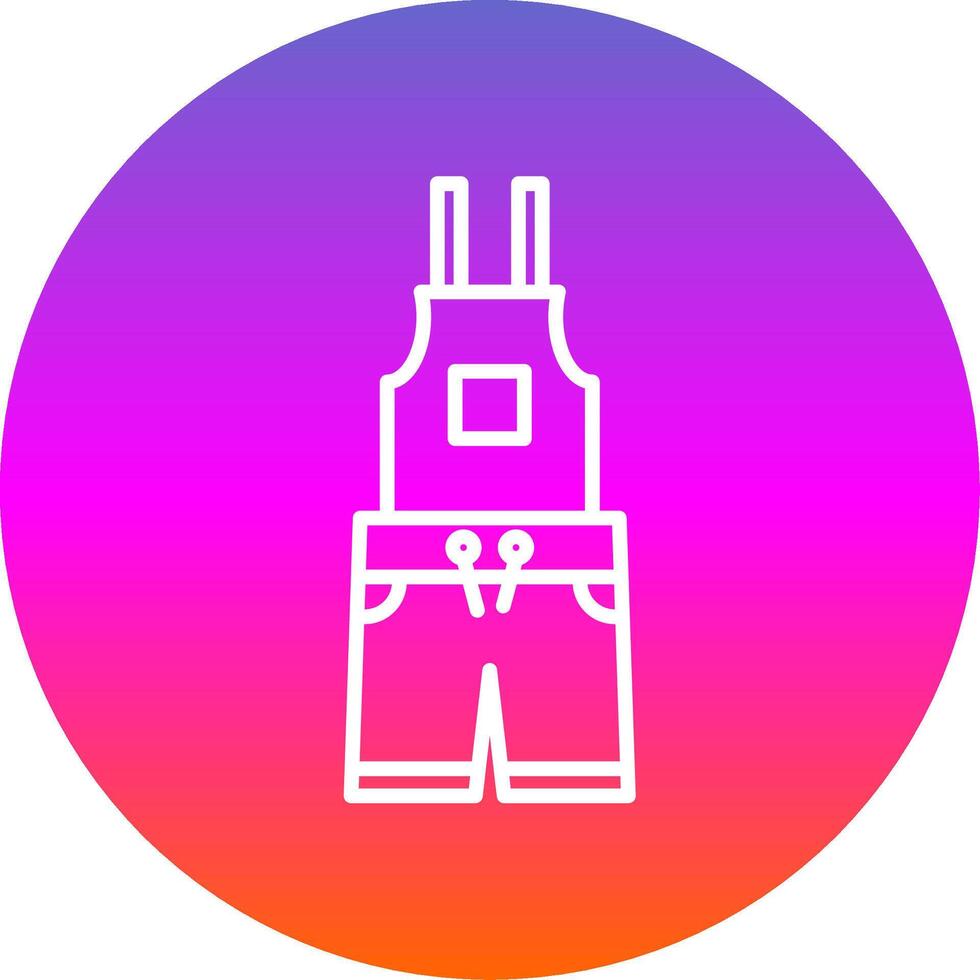 Dungarees Line Gradient Circle Icon vector