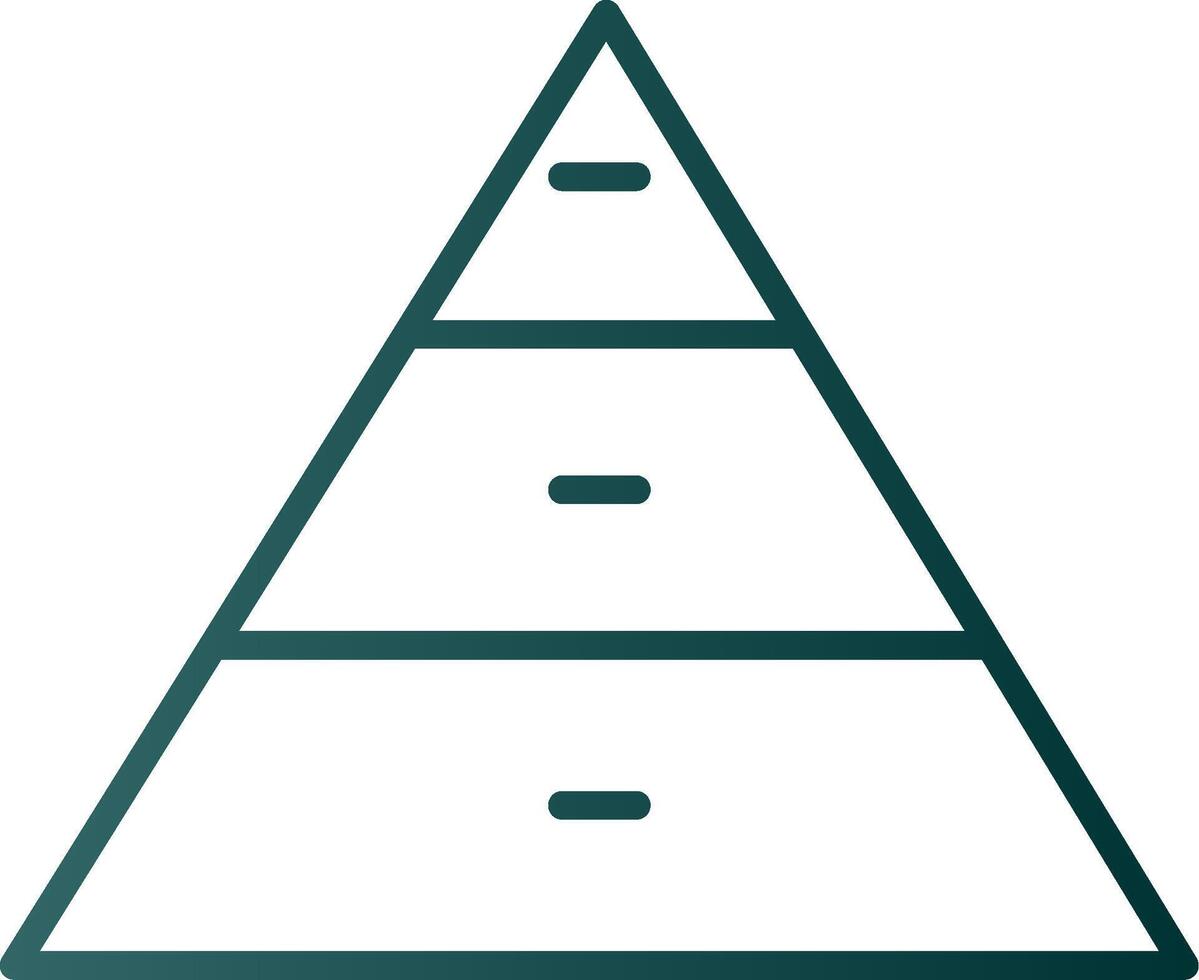 Pyramid Charts Line Gradient Icon vector
