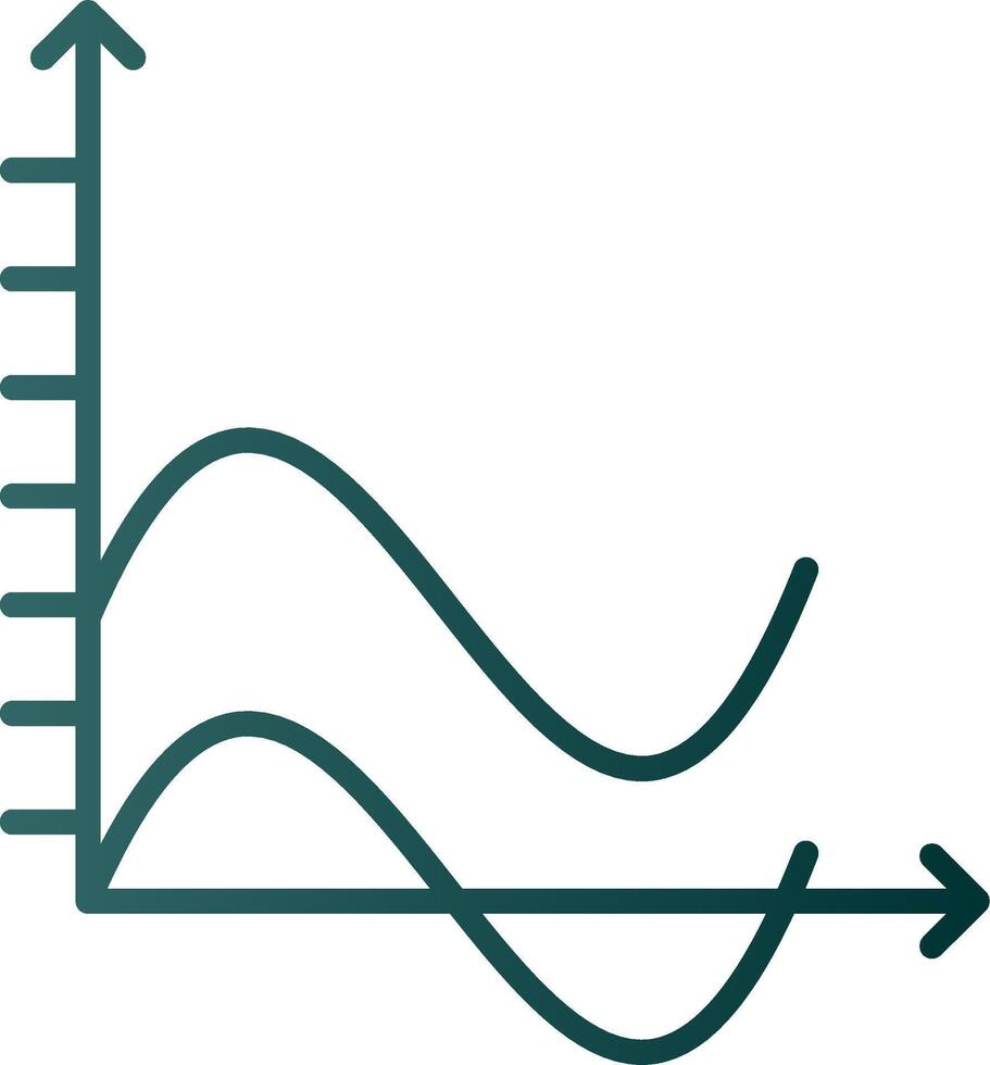 Wave Chart Line Gradient Icon vector