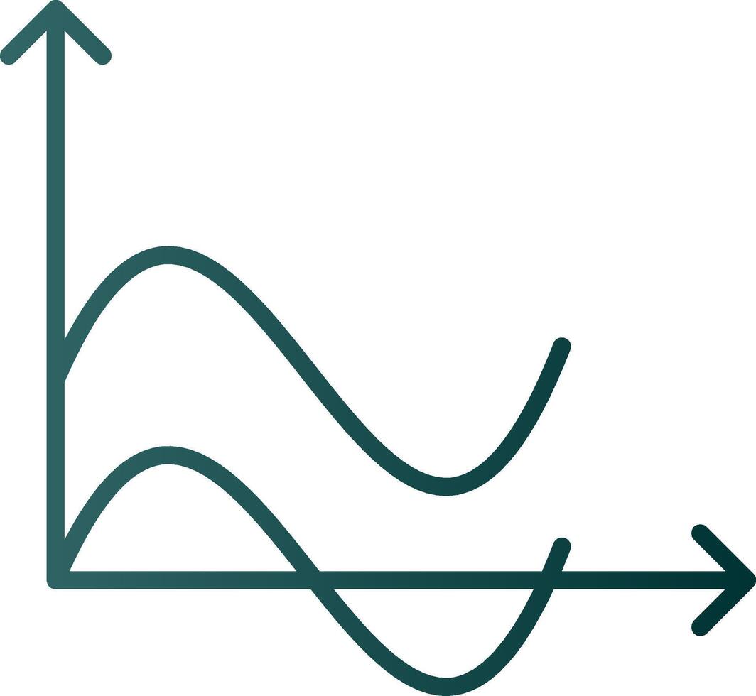 Wave Chart Line Gradient Icon vector