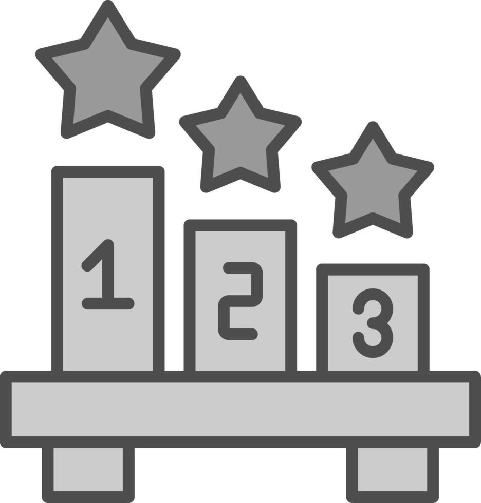 Number Line Filled Greyscale Icon Design vector