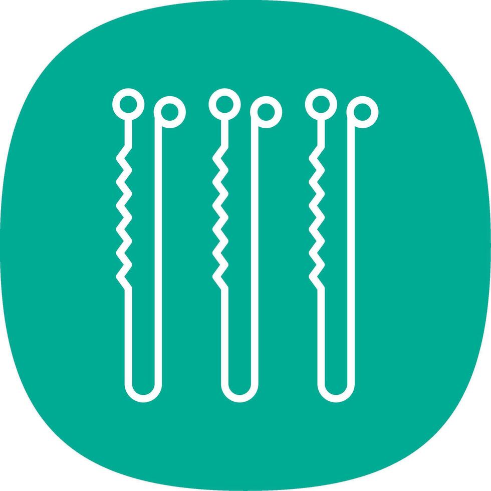 Bobby Pin Line Curve Icon Design vector
