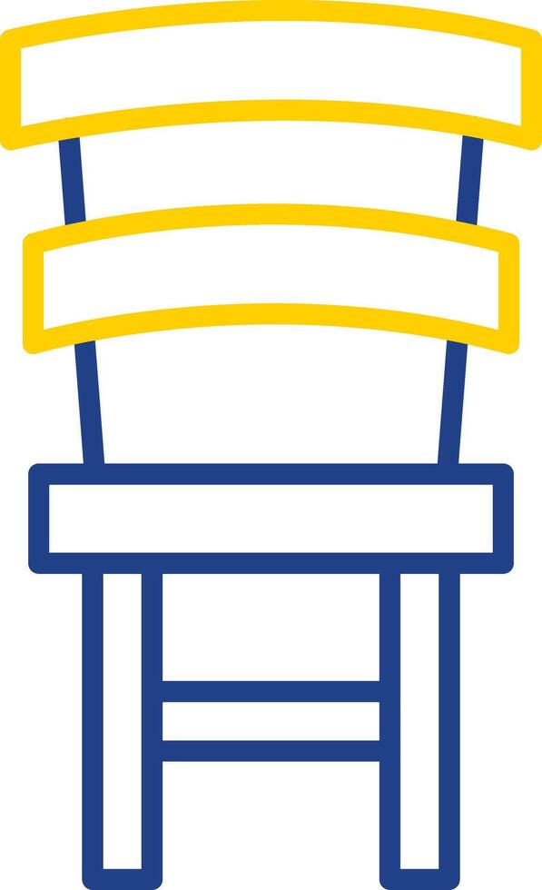 Dining Chair Line Two Colour Icon Design vector