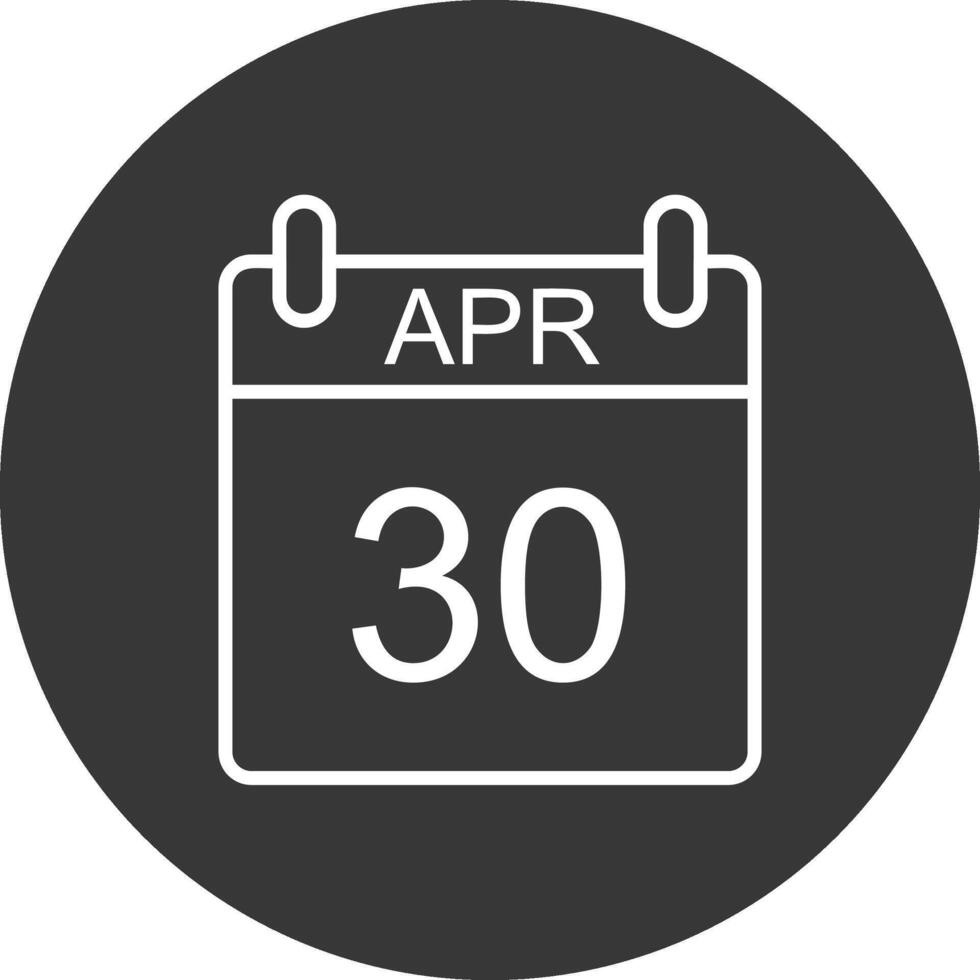 April Line Inverted Icon Design vector