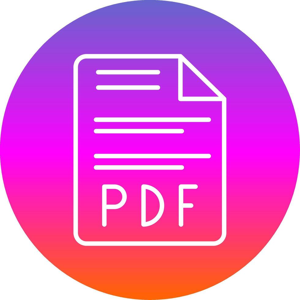 pdf línea degradado circulo icono vector