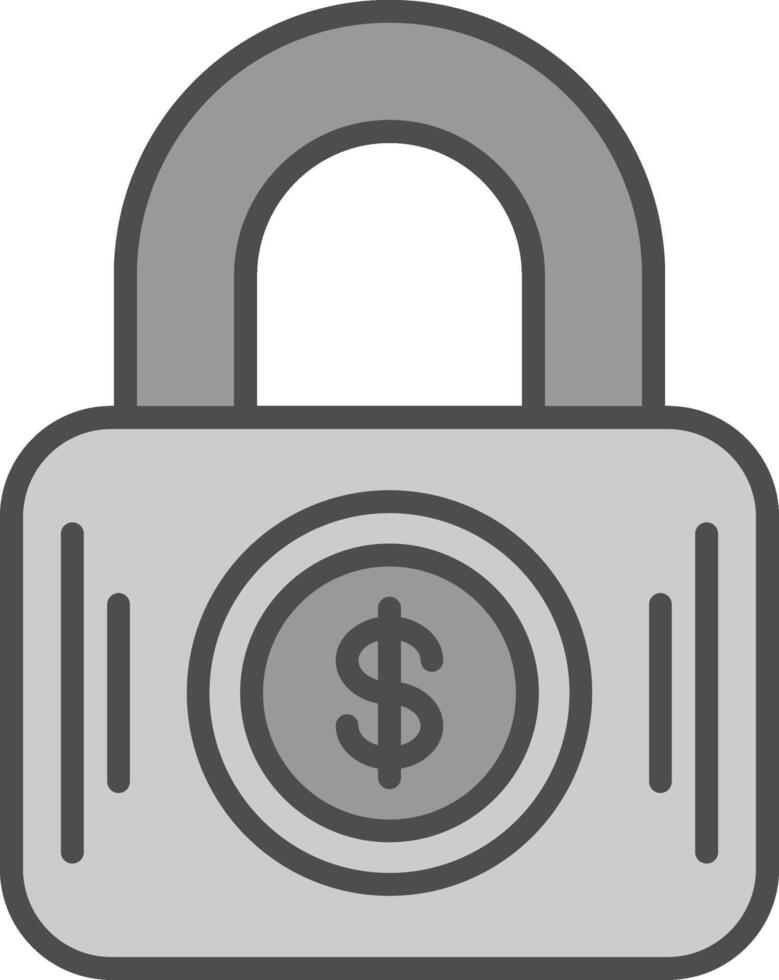 Padlock Line Filled Greyscale Icon Design vector