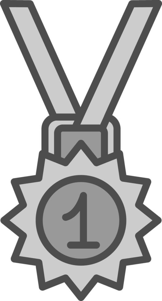 Medal Line Filled Greyscale Icon Design vector