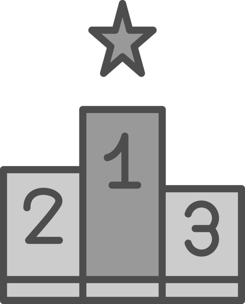 tabla de clasificación línea lleno escala de grises icono diseño vector