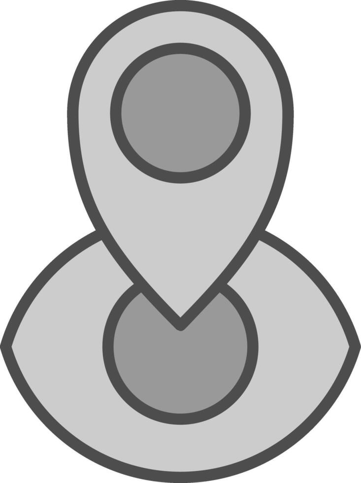 Eye Line Filled Greyscale Icon Design vector