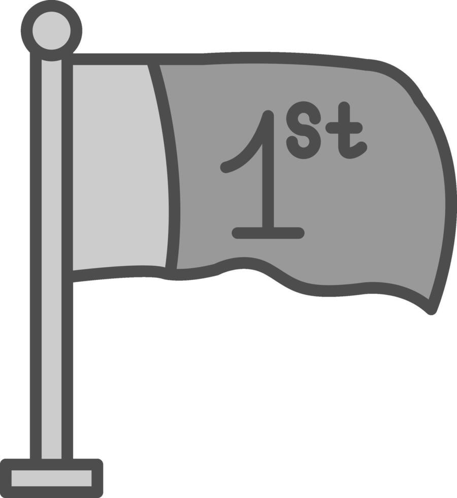 Flag Line Filled Greyscale Icon Design vector