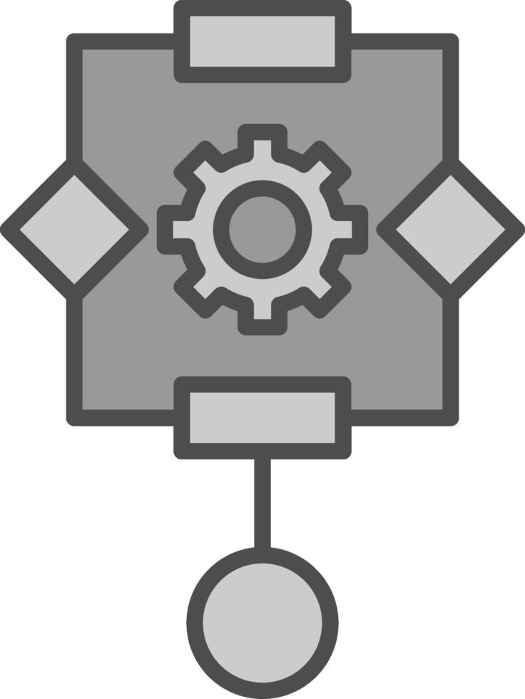 Algorithm Line Filled Greyscale Icon Design vector