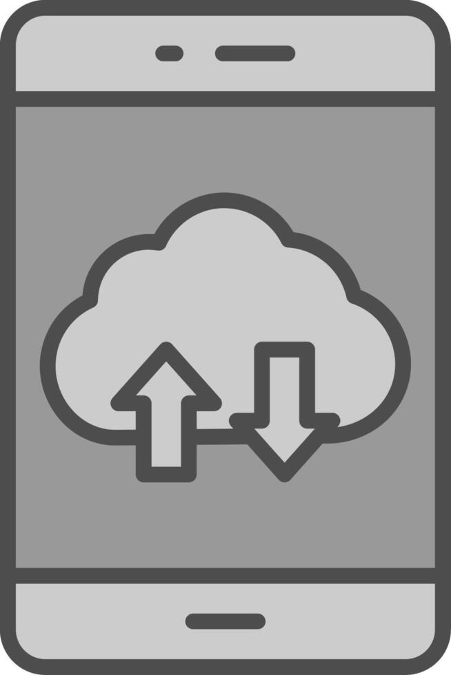 Smartphone Line Filled Greyscale Icon Design vector