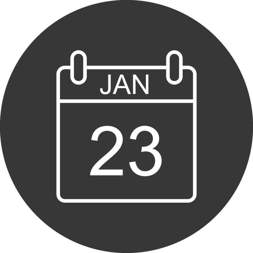 January Line Inverted Icon Design vector