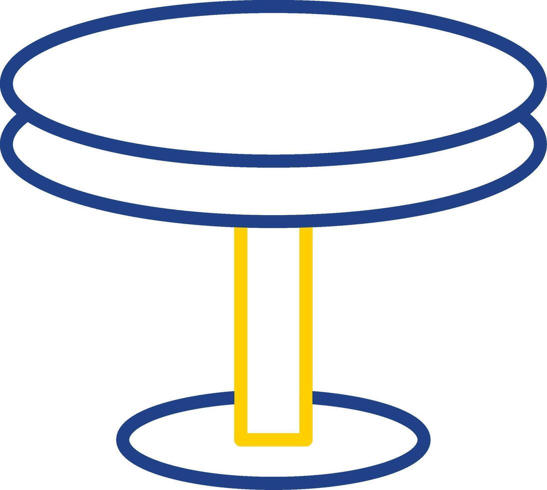 Round Table Line Two Colour Icon Design vector