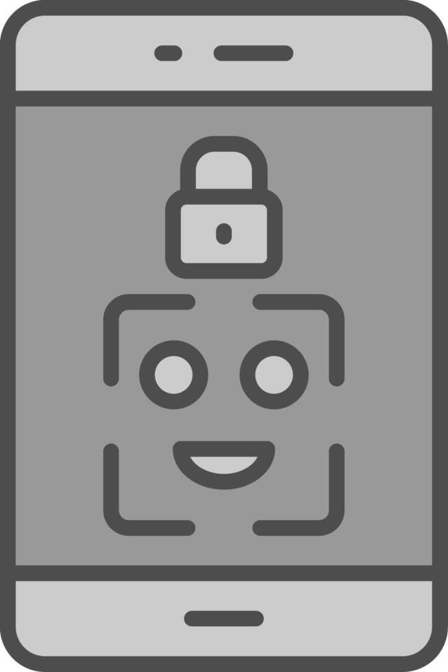 Facial Recognition Line Filled Greyscale Icon Design vector