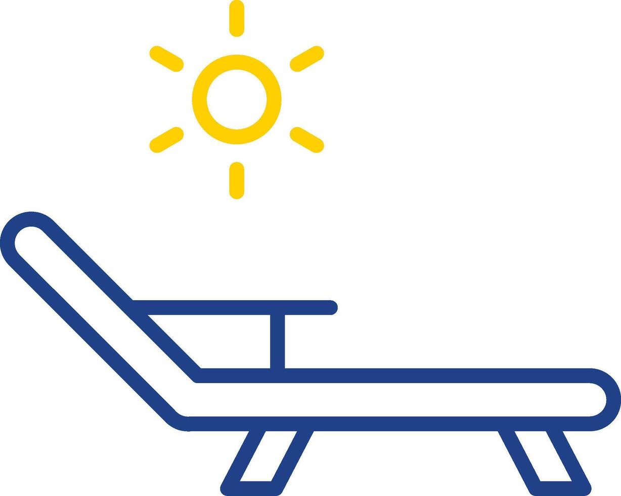 Deck Chair Line Two Colour Icon Design vector