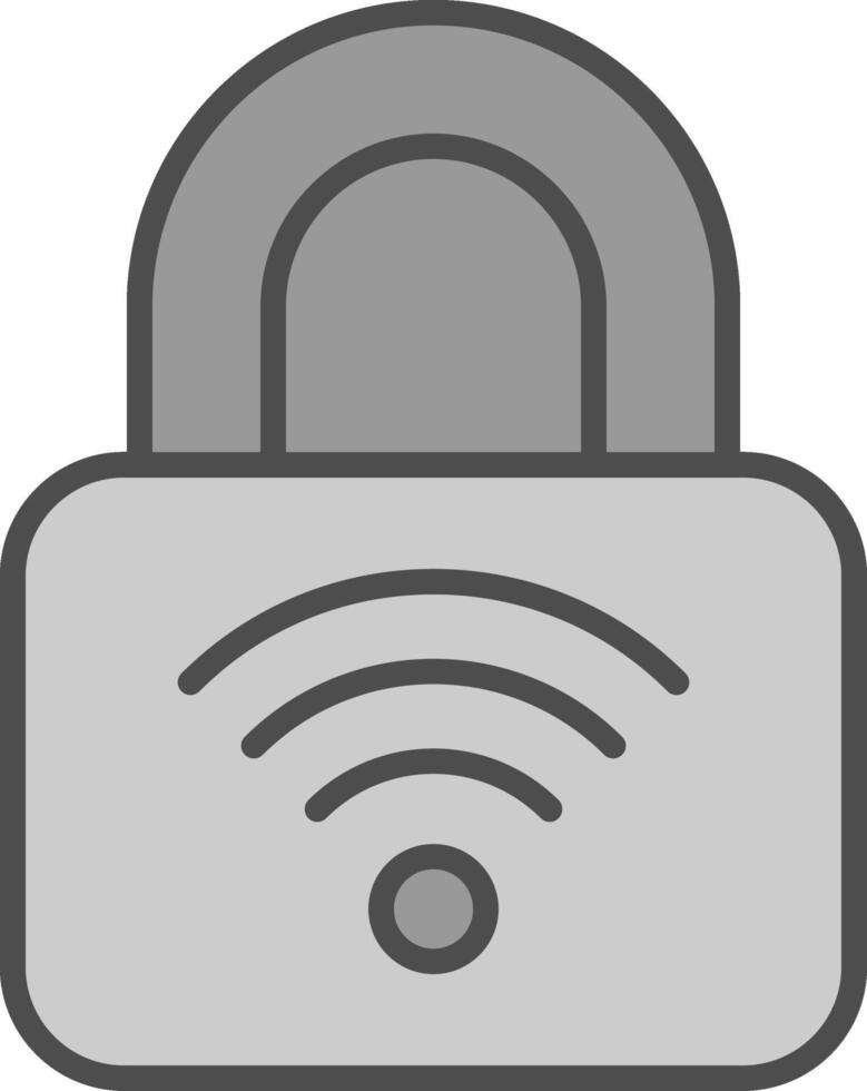 Padlock Line Filled Greyscale Icon Design vector