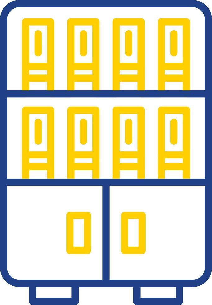 Bookshelf Line Two Colour Icon Design vector