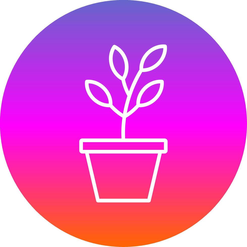 Succulent Line Gradient Circle Icon vector