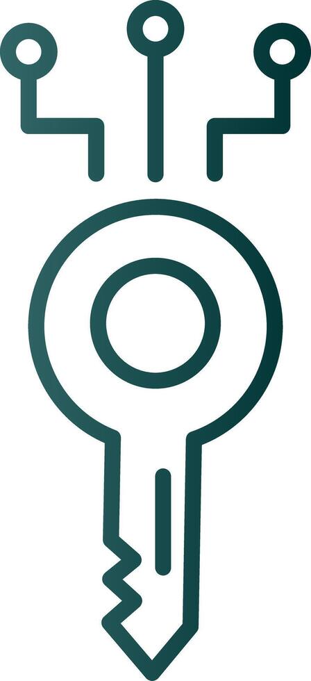 Digital Key Line Gradient Icon vector