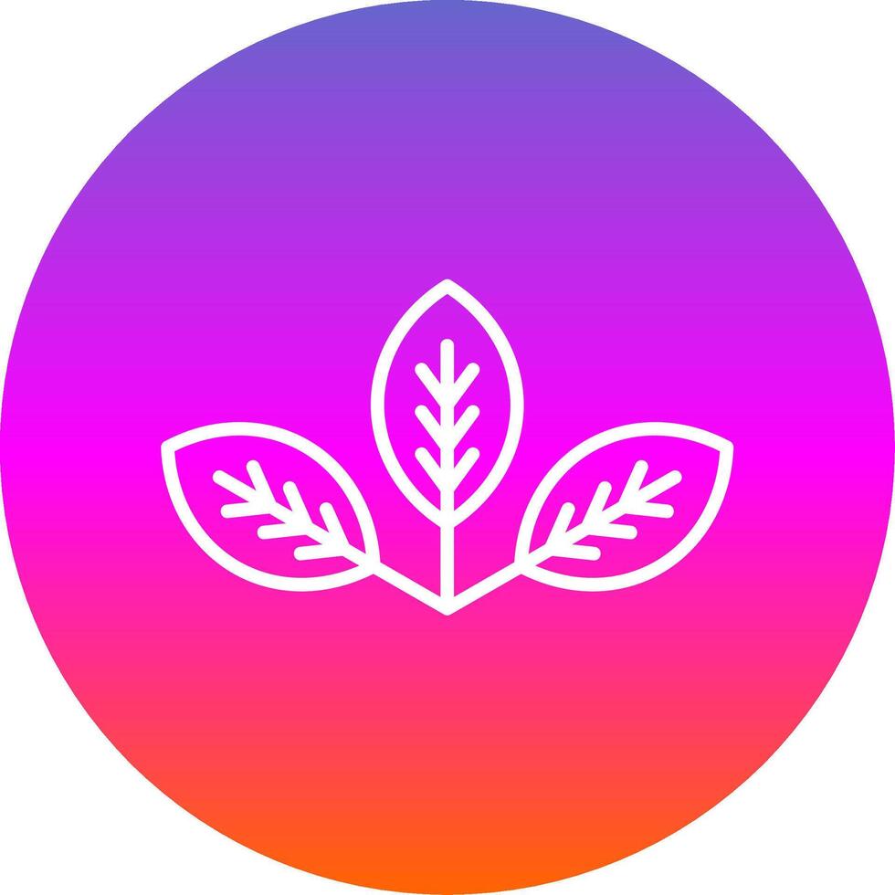 Leaf Line Gradient Circle Icon vector