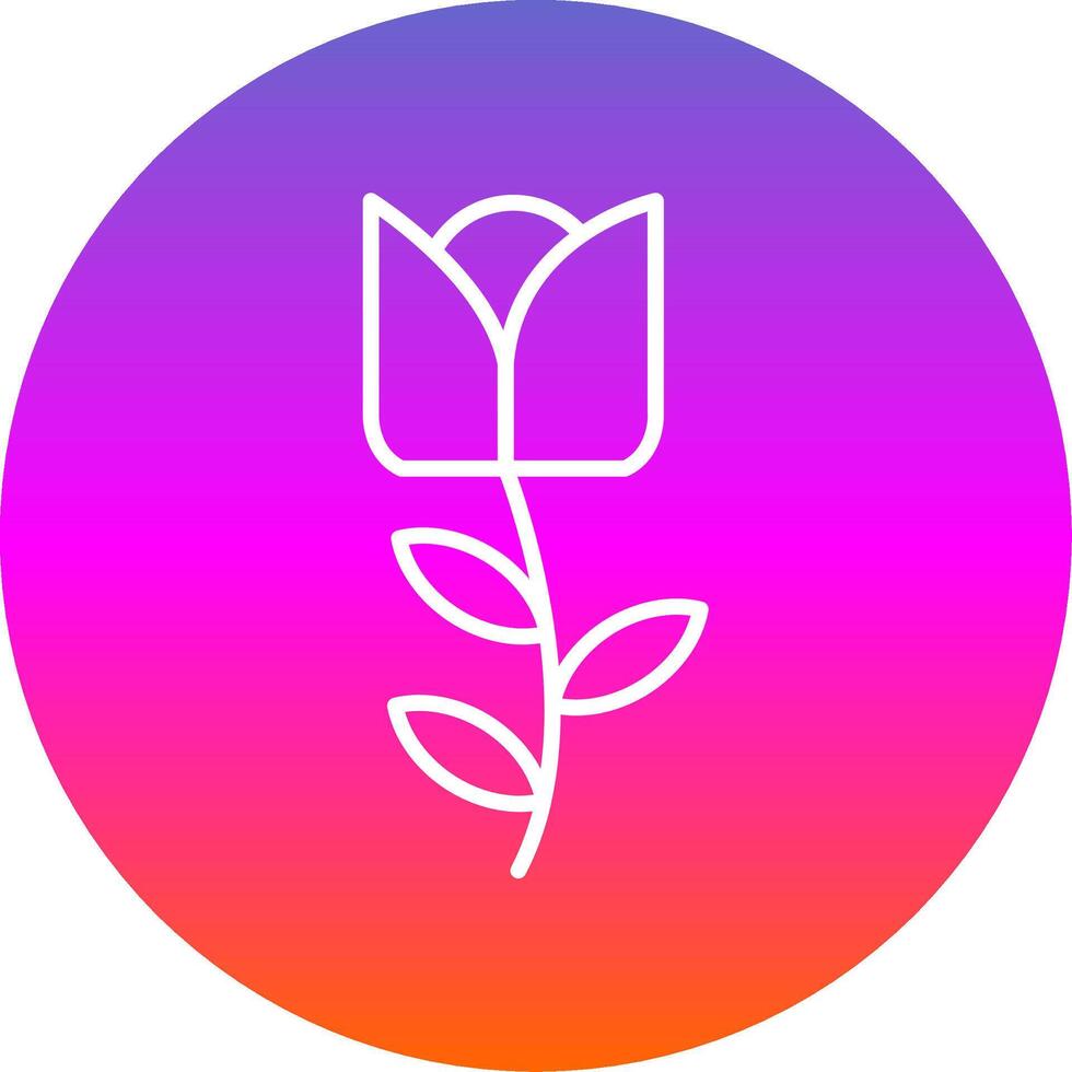 Flower Line Gradient Circle Icon vector