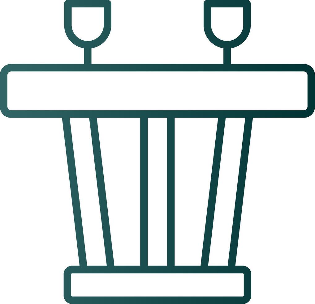Dining Table Line Gradient Icon vector