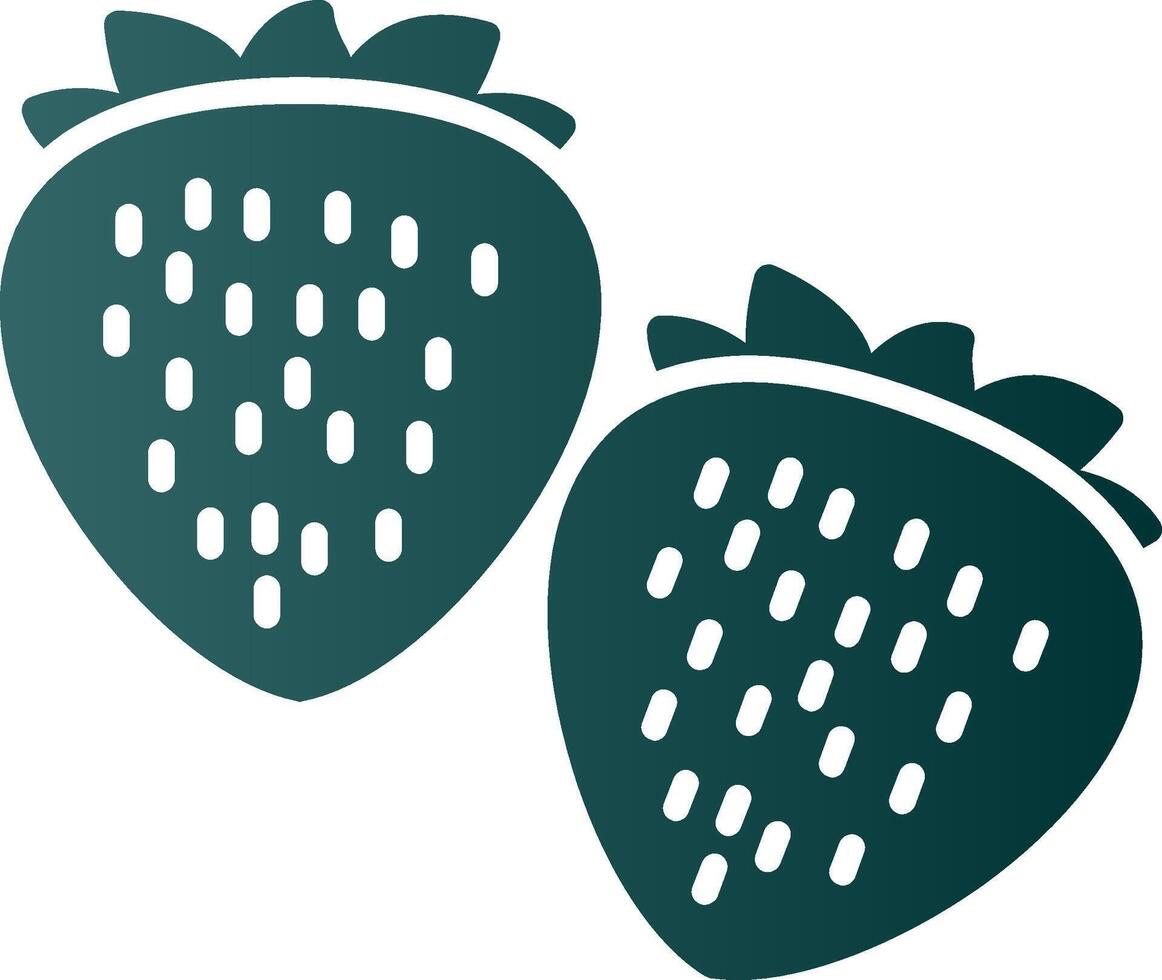 fresas glifo degradado icono vector