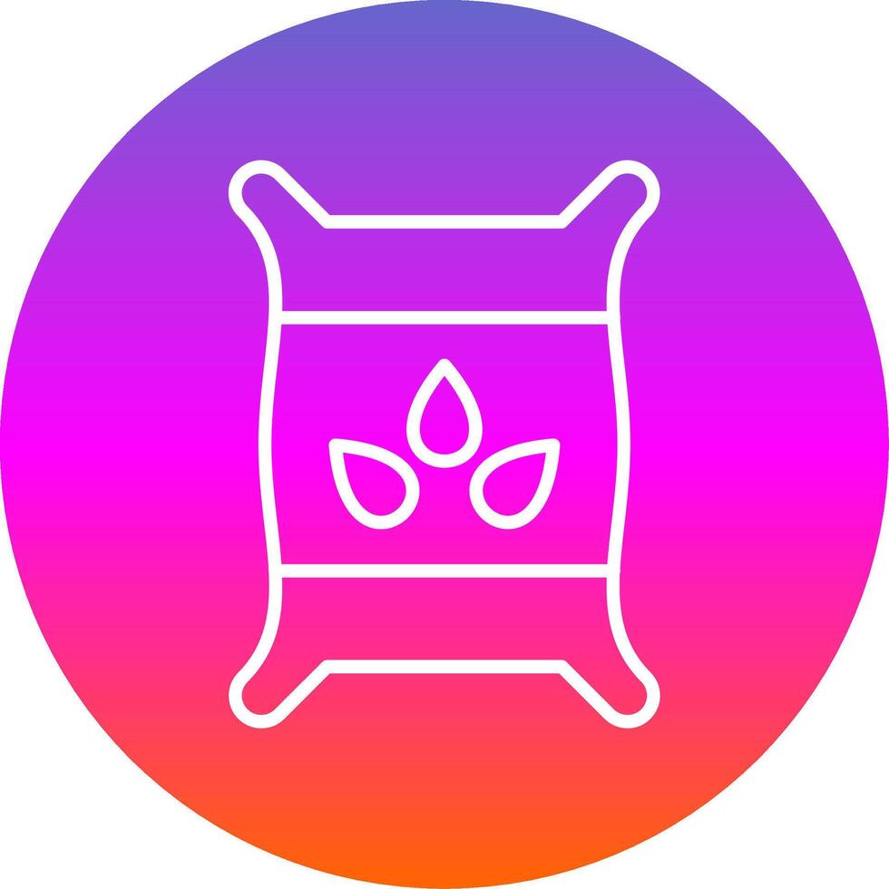 Seed Bag Line Gradient Circle Icon vector