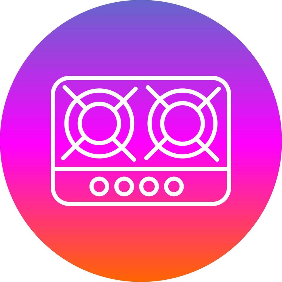 Hob Line Gradient Circle Icon vector