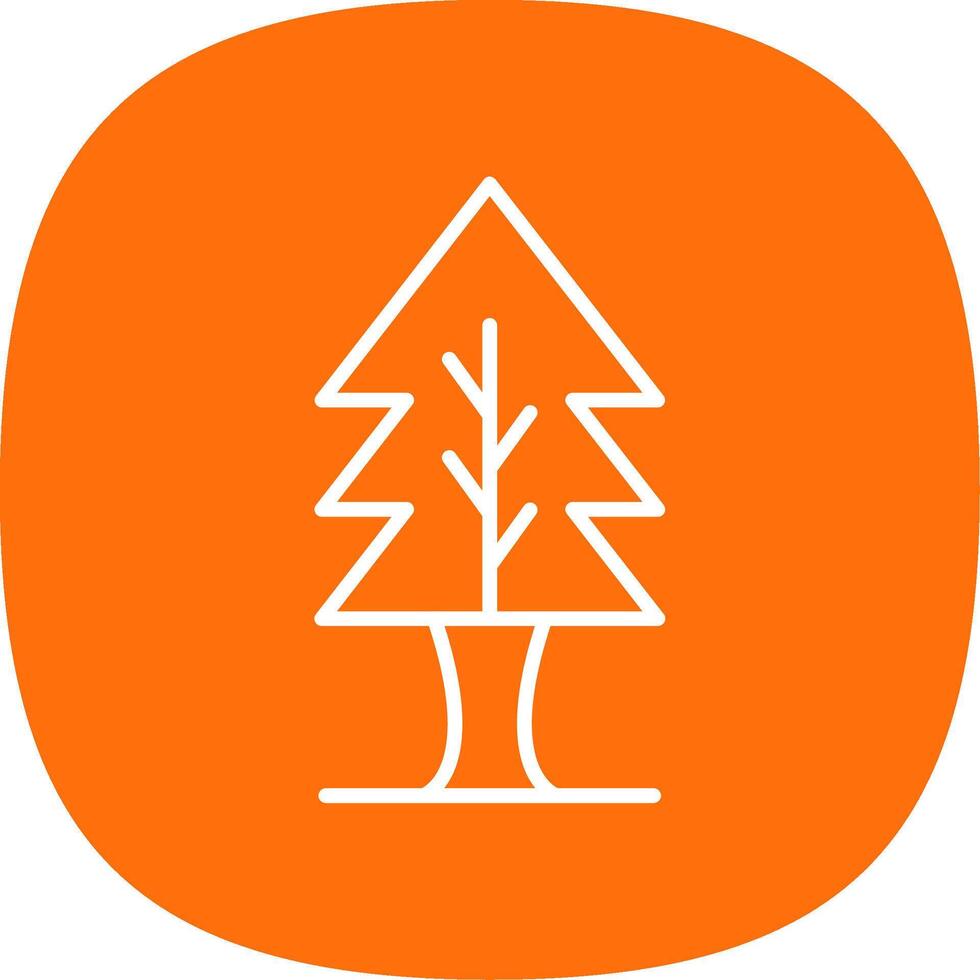 Tree Line Curve Icon Design vector