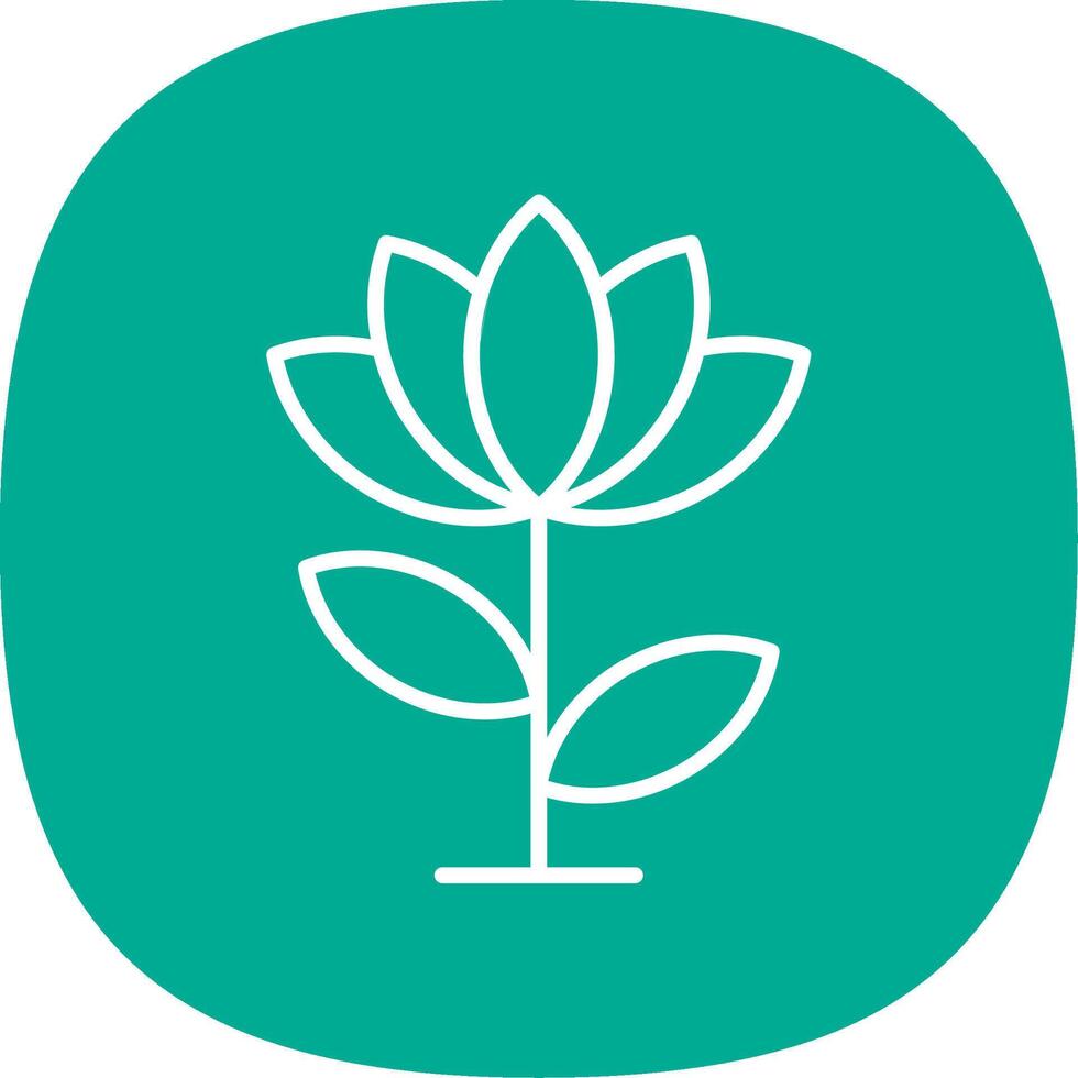 Lotus Flower Line Curve Icon Design vector