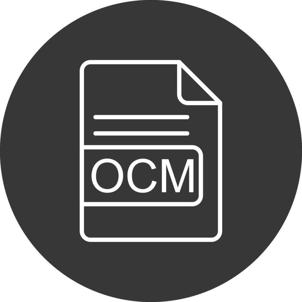 OCM File Format Line Inverted Icon Design vector