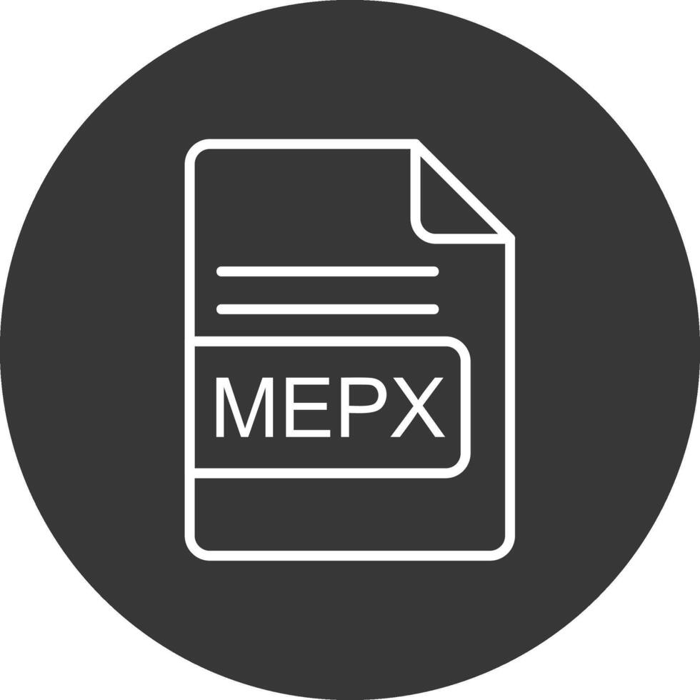 mepx archivo formato línea invertido icono diseño vector