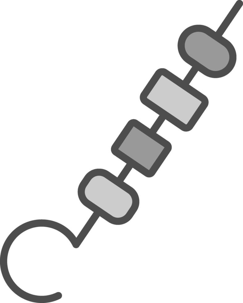 Skewer Line Filled Greyscale Icon Design vector