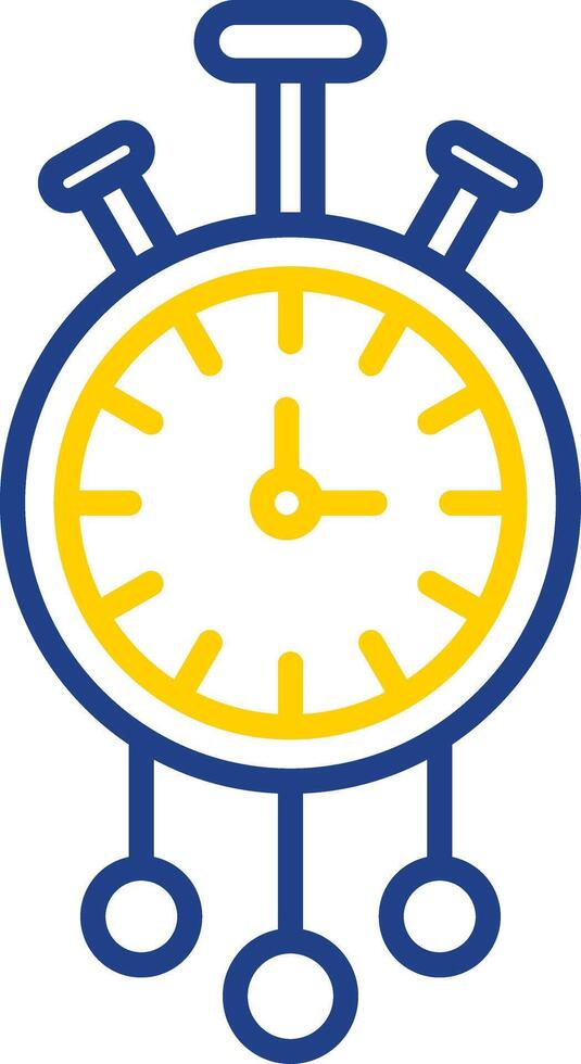 Clock Line Two Colour Icon Design vector