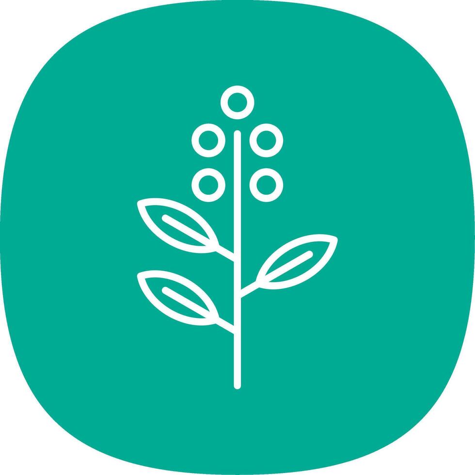 Eucalyptus Line Curve Icon Design vector