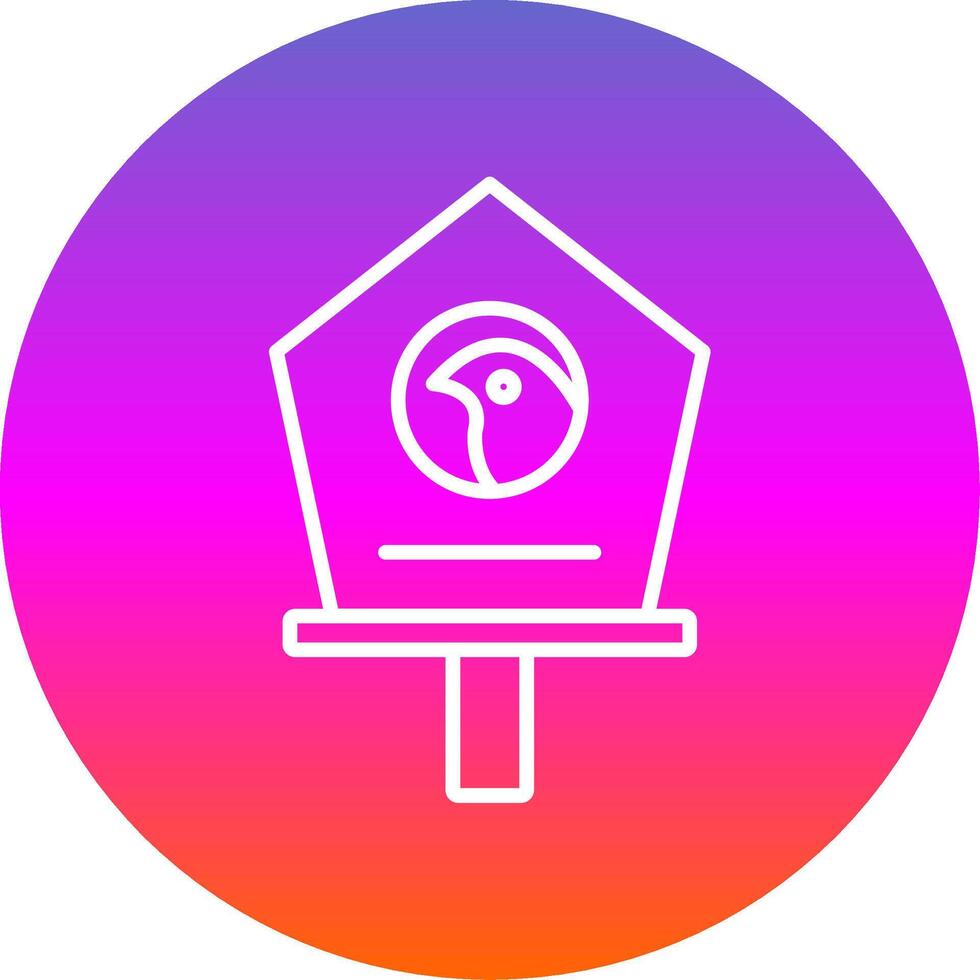 Bird House Line Gradient Circle Icon vector