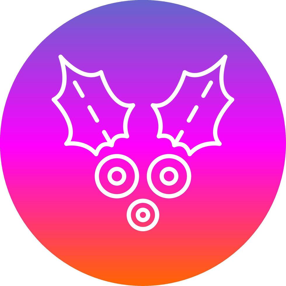 Holly Line Gradient Circle Icon vector