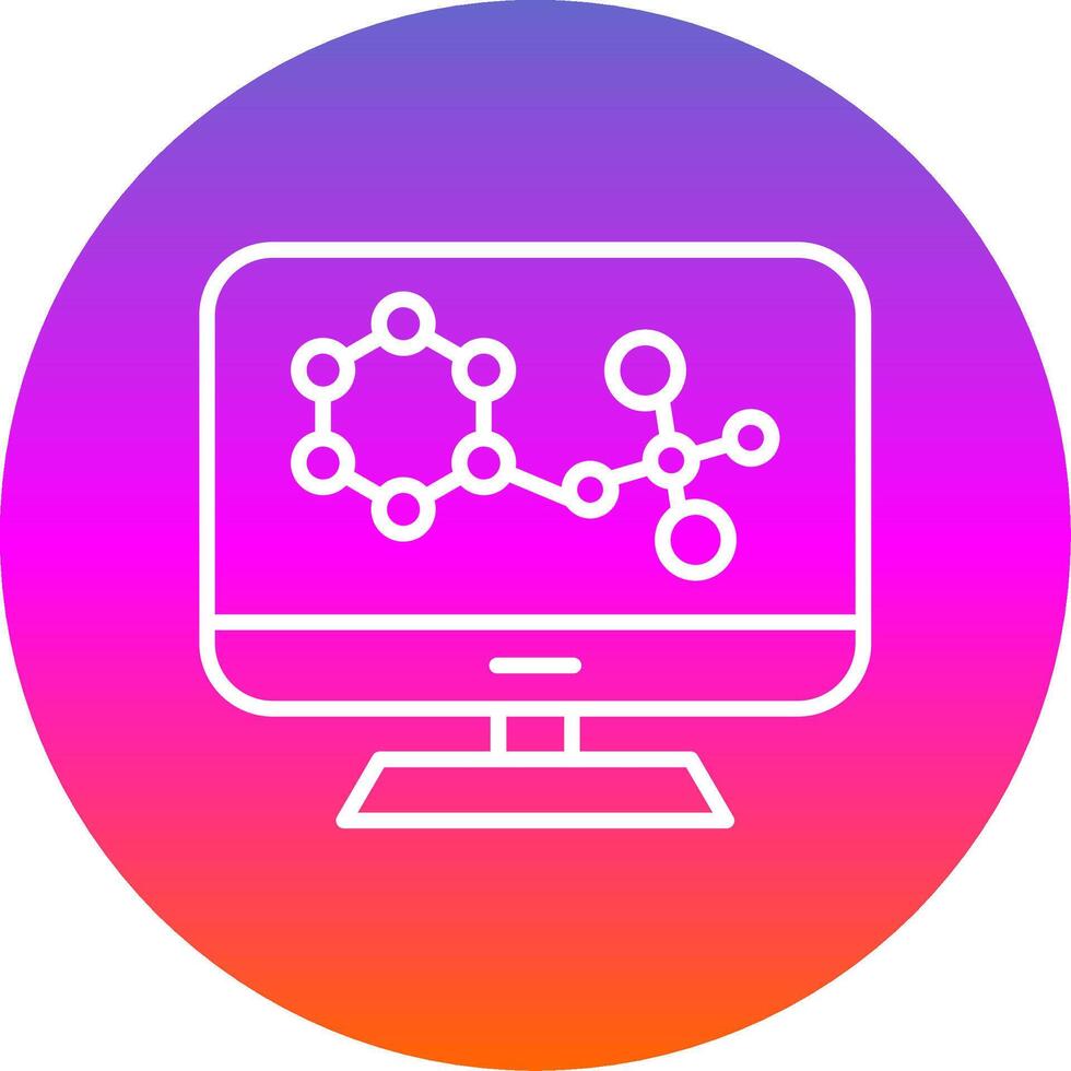 Computer Screen Line Gradient Circle Icon vector