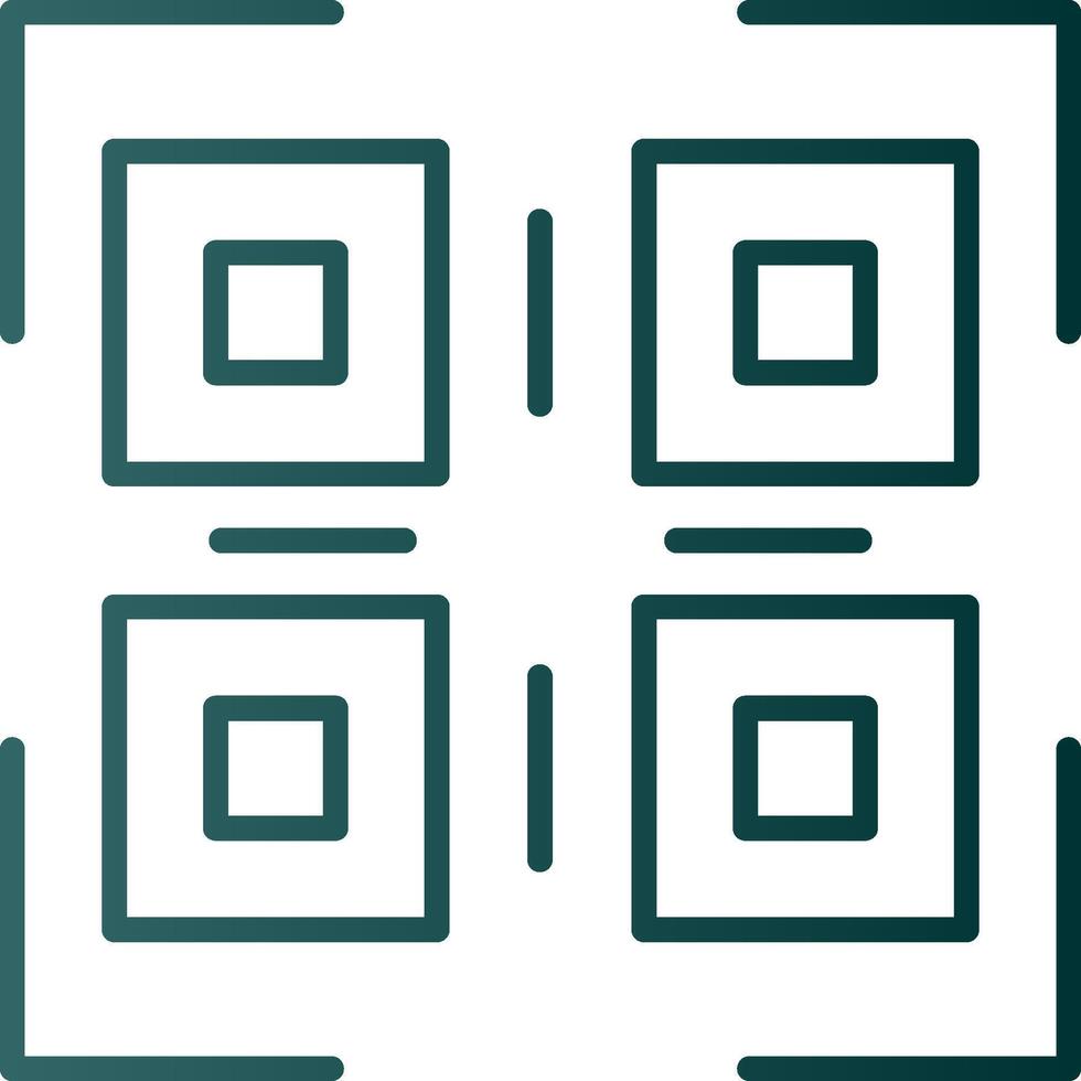Qr Code Line Gradient Icon vector
