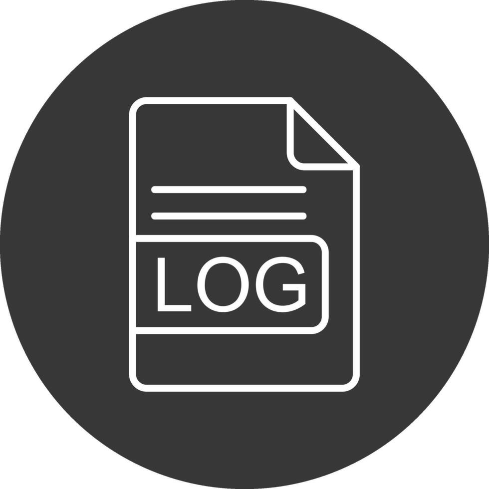 LOG File Format Line Inverted Icon Design vector