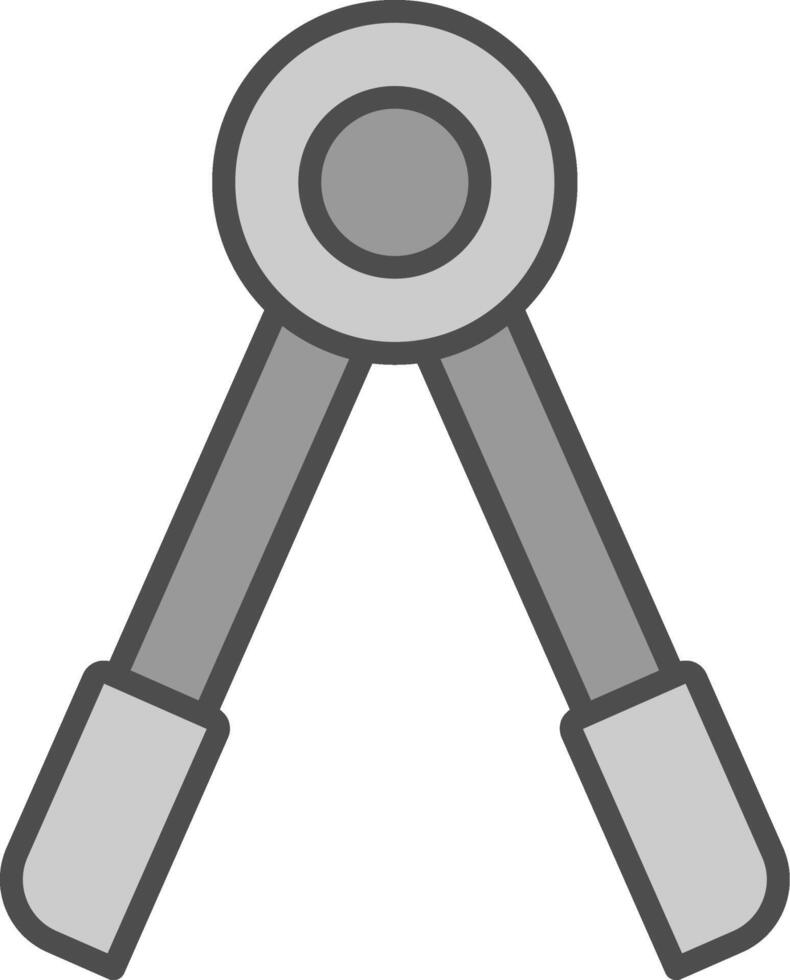 Tongs Line Filled Greyscale Icon Design vector